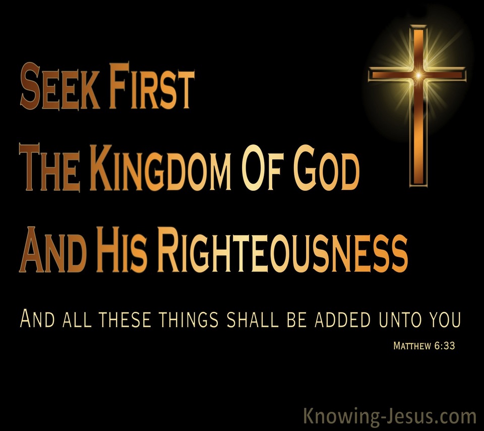 Matthew 6:33 Seek First the Kingdom (gold)